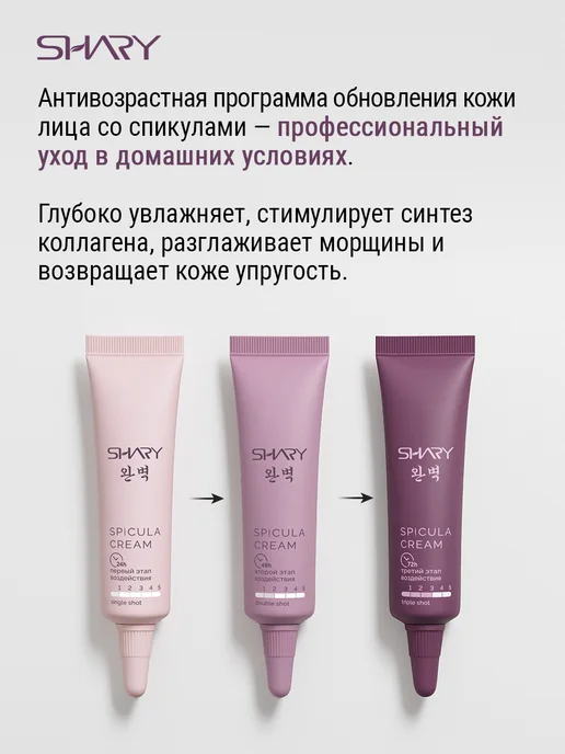SHARY Антивозрастной набор кремов с микроиглами, фиолетовый, фото 2