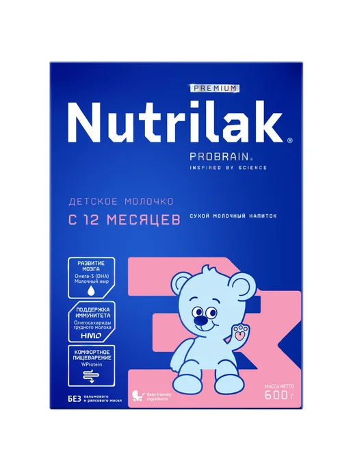Nutrilak Напиток сухой молочный Premium 3 600г -1 шт, 600 г, 1 шт