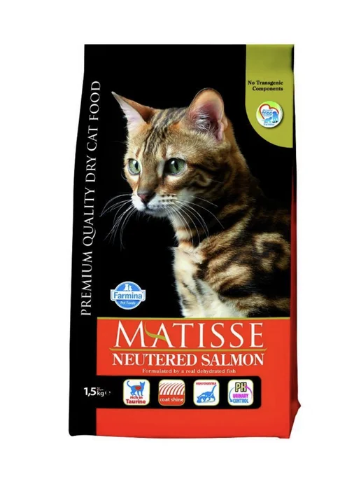 Сухой корм Farmina Matisse Кошек для собак, стерилизованные, лосось, 1,5 кг
