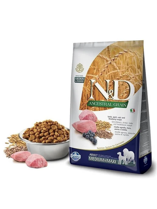 Сухой корм Farmina Ancestral Grain для собак, крупные, средние, ягненок, 12 кг, фото 3