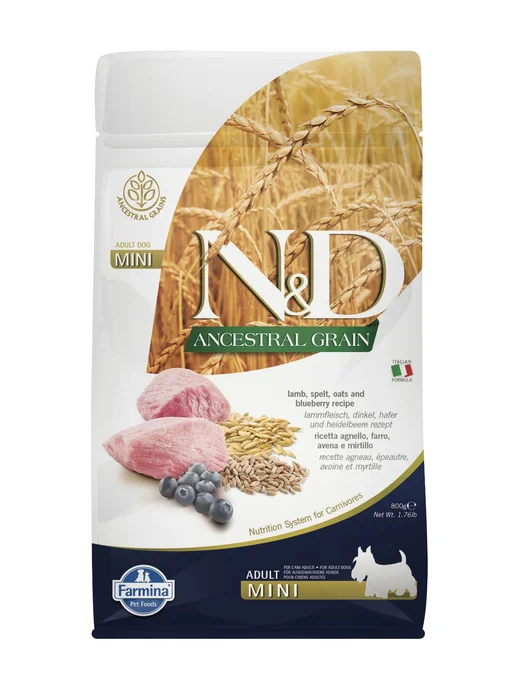 Сухой корм Farmina Ancestral Grain для собак, мелкие, ягненок, 0,8 кг