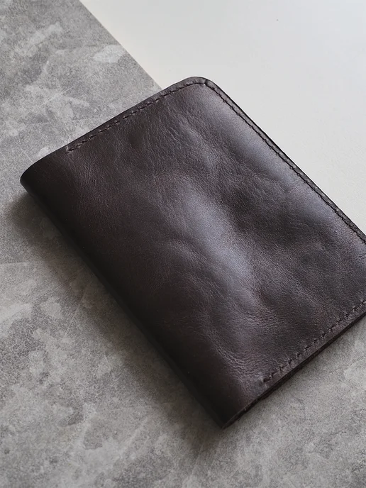 Nomad Handmade Обложка для автодокументов коричневая с заглавной буквой А, коричневый, фото 8