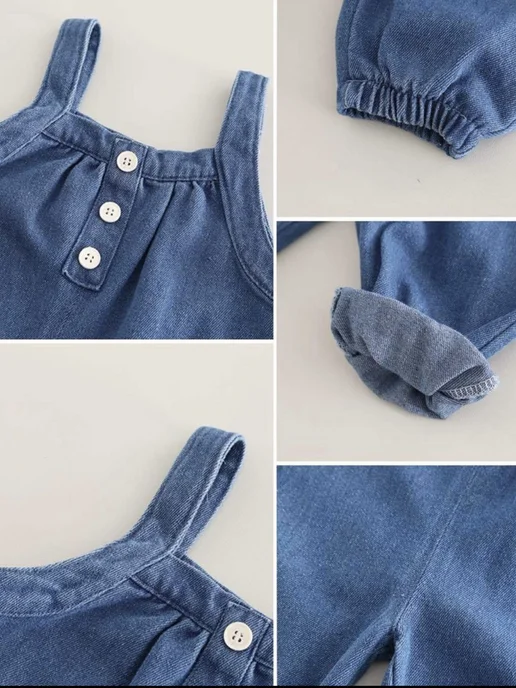 Bébé Chic Костюм блузка и комбинезон для новорожденных, синий, фото 3
