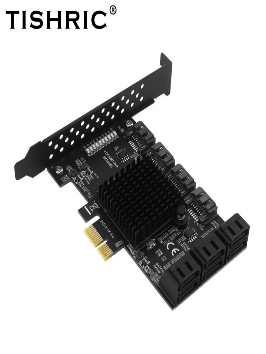 PCIE PCI Express 1x до 10 портов карта SATA 3.0 для SSD