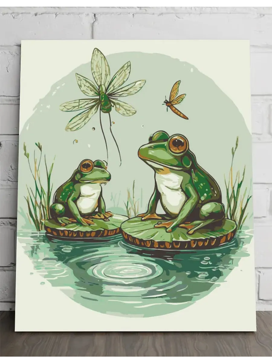 Семья лягушек — 40×50 см