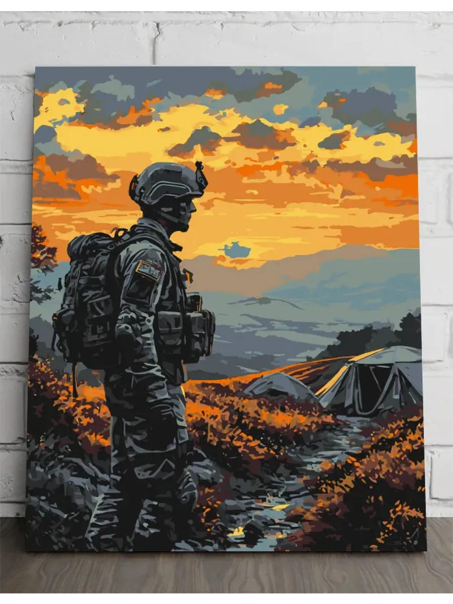 Иллюстрация солдата — 40×50 см