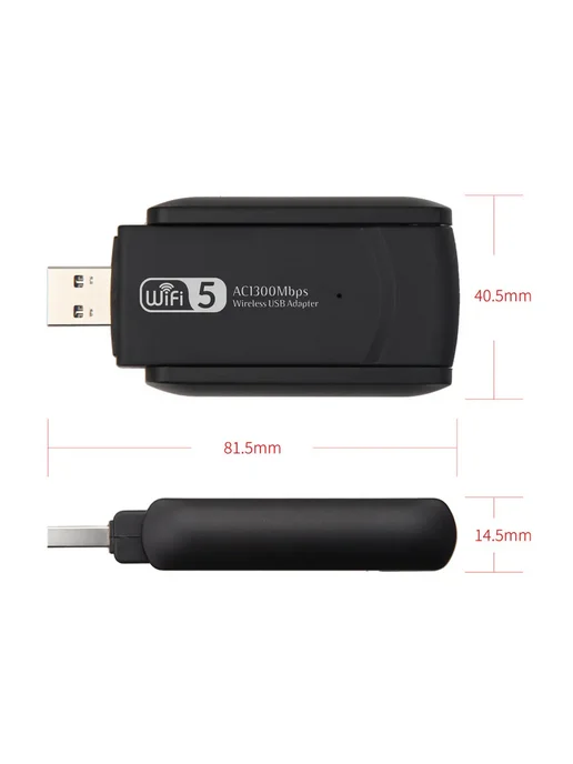 RX Wi-Fi адаптер AC1300 (1300 Mb s) USB 3.0, черный, черный, фото 8