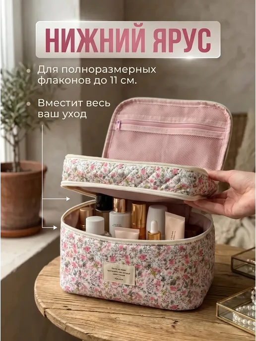 POKARIM Косметичка женская большая органайзер, белый, фото 2