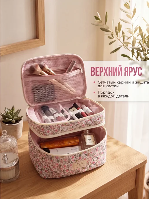 POKARIM Косметичка женская большая органайзер, белый, фото 3