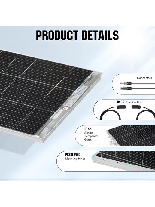 2PCS 120W 21V двусторонняя солнечная панель, 2 шт, 120 Вт, фото 2