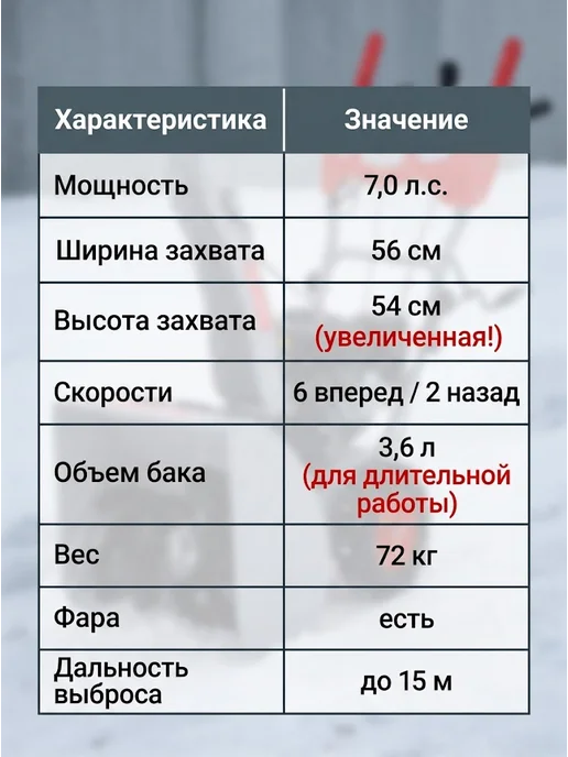 Снегоуборщик бензиновый самоходный на колесах СБ 4100ПФ — фото 4