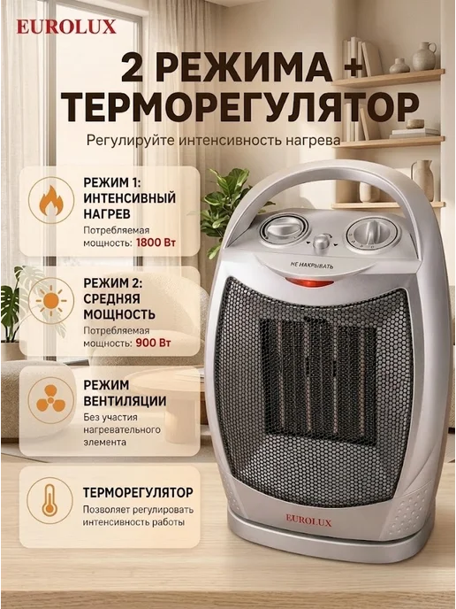 Тепловентилятор напольный для дома электрический — фото 3