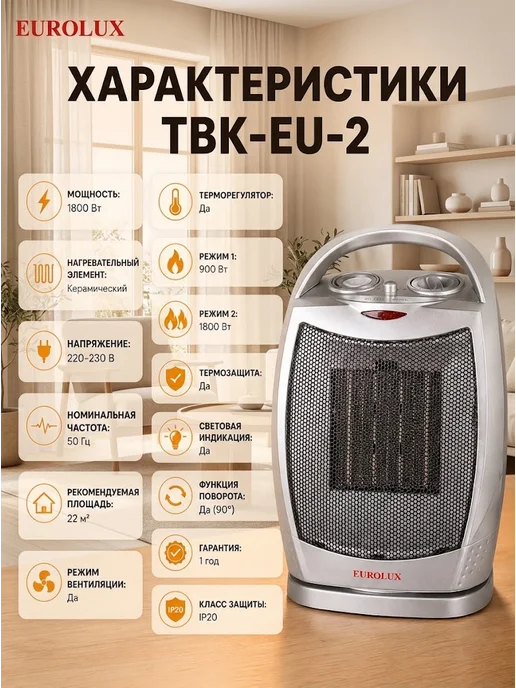 Тепловентилятор напольный для дома электрический — фото 4