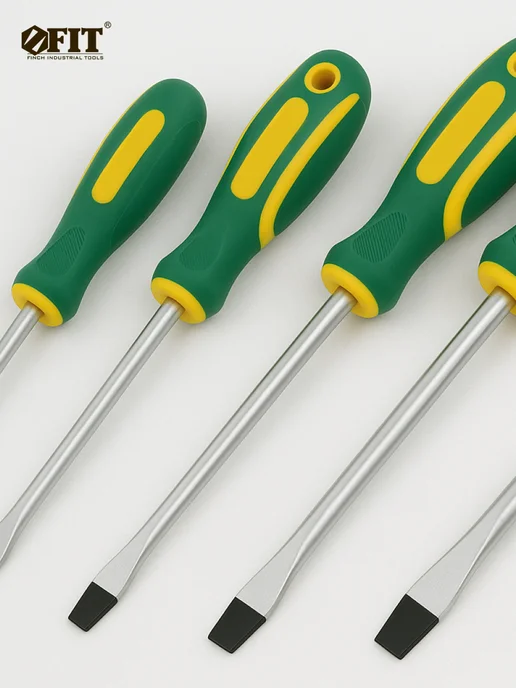 FIT FINCH INDUSTRIAL TOOLS Отвертка удлиненная SL 3х150 мм магнитная FIT, 3x150 мм, фото 7
