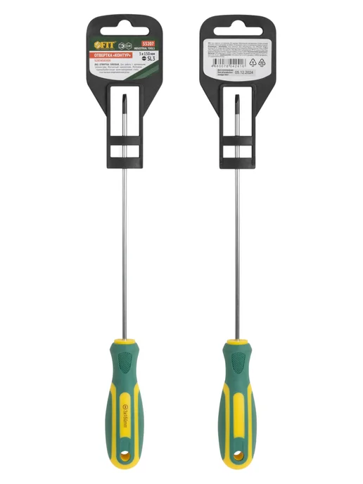 FIT FINCH INDUSTRIAL TOOLS Отвертка удлиненная SL 3х150 мм магнитная FIT, 3x150 мм, фото 8