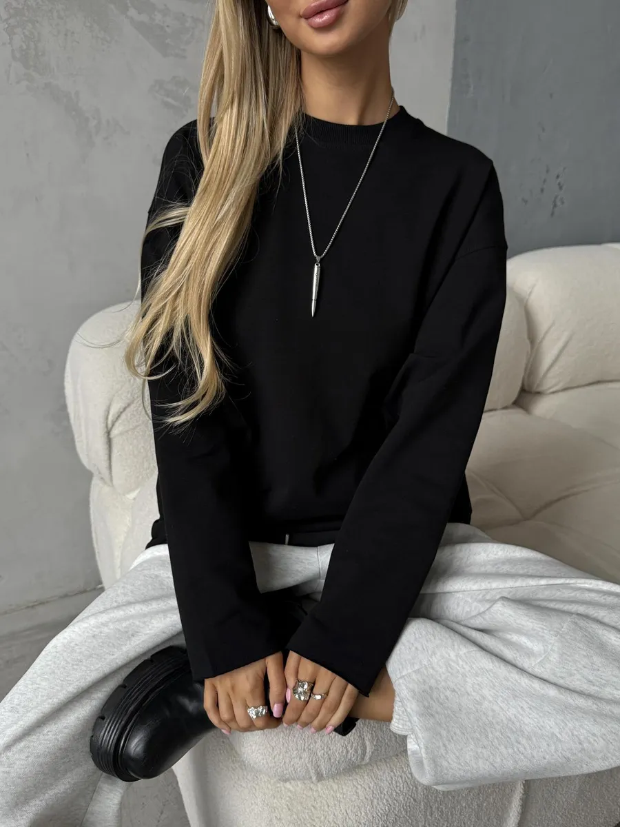 Лонгслив базовый хлопок оверсайз