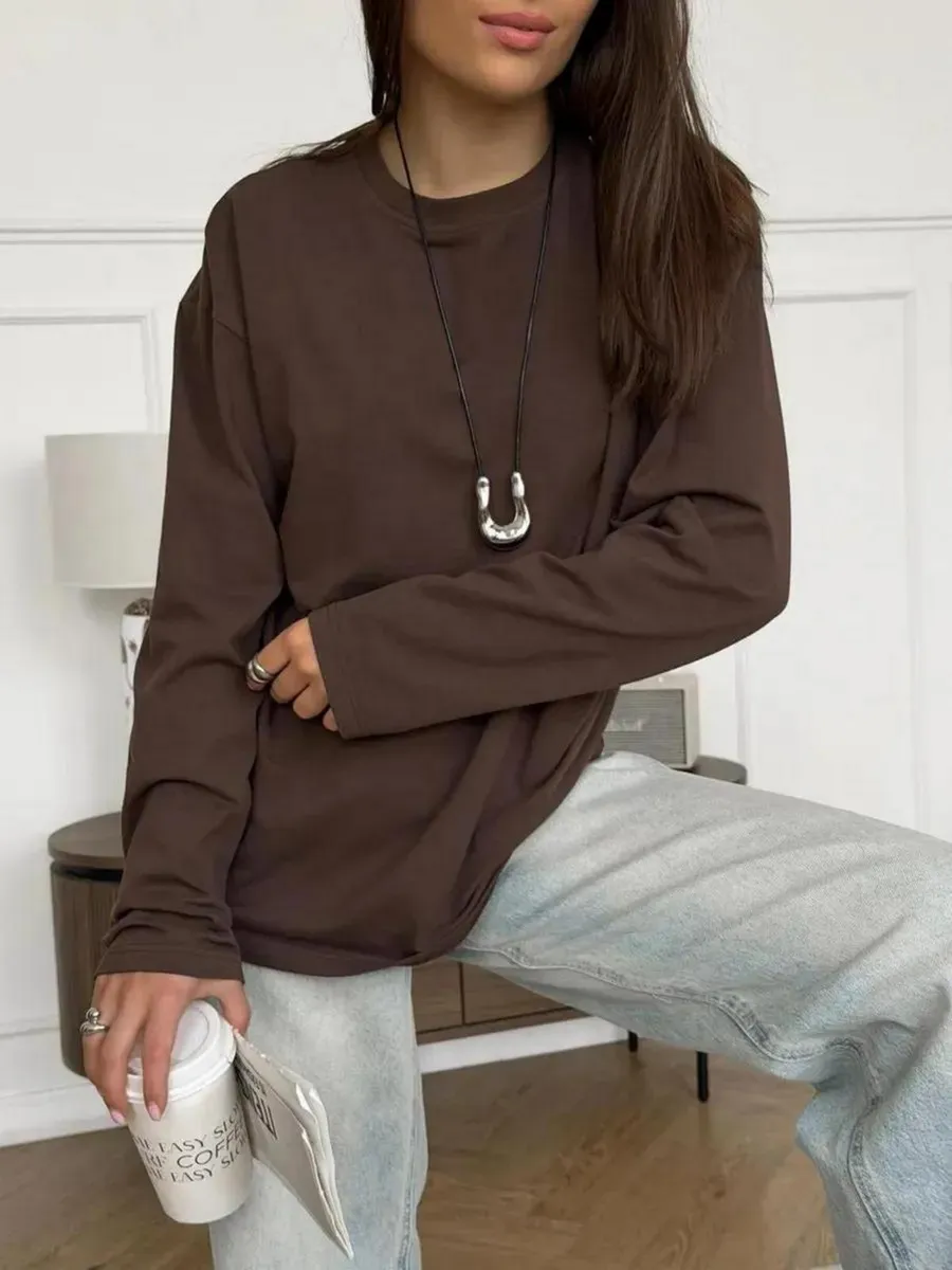 Лонгслив базовый хлопок оверсайз