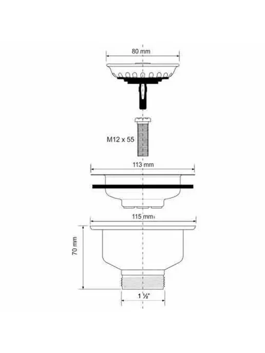 McAlpine Выпуск для мойки 113 мм, хром (MRSKW7CL), хром, фото 2