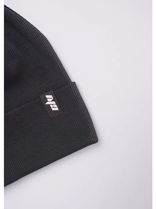 CLEVER WEAR Шапка женская мужская осенняя-весенняя вязаная с отворотом, черный, фото 8