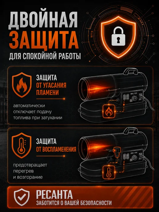 РЕСАНТА Пушка тепловая дизельная ТДП-15000, вариант, фото 7