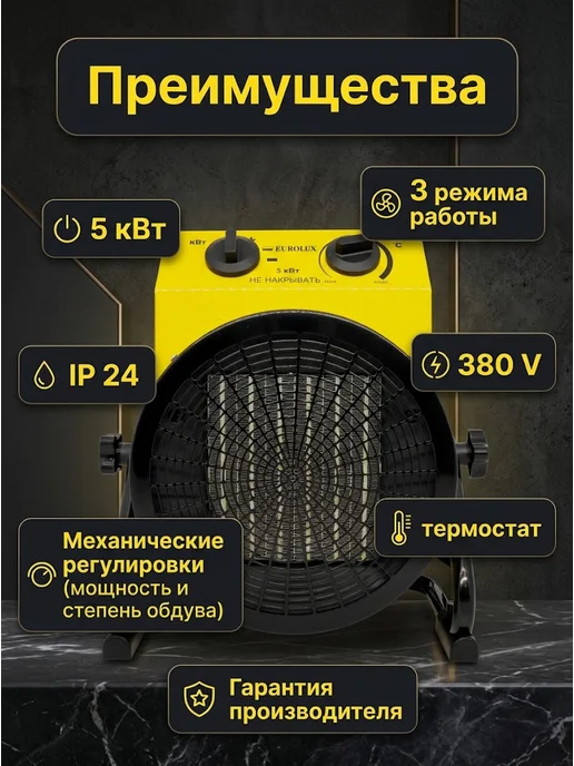Тепловая пушка электрическая для дома мощная — фото 3