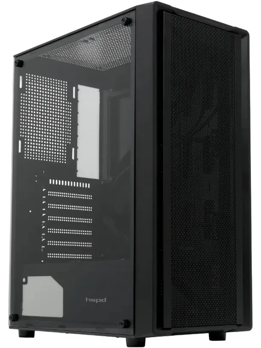 HSPD Компьютерный корпус M530-TGBK Mid-Tower черный, черный, фото 2