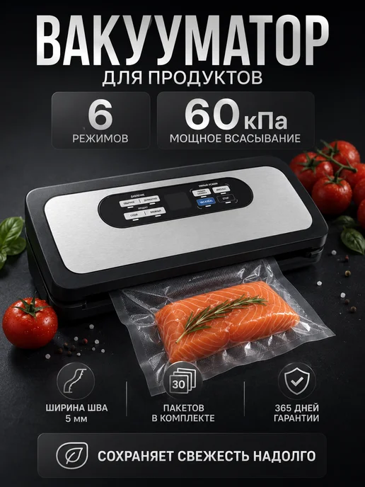 Konstex Вакууматор для продуктов с запайкой пакетами и рулоном, черный