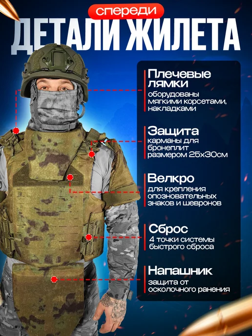 ТАКТИКА24 Бронежилет Full Armor с бронеплитами БР 5, зеленый, фото 3