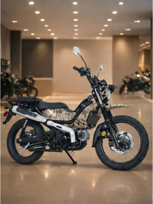 ТЕХНОМОТОРФ Мопед XTRAIL 110 см3 (49,9 см3) (песочный камуфляж), бежевый, фото 2