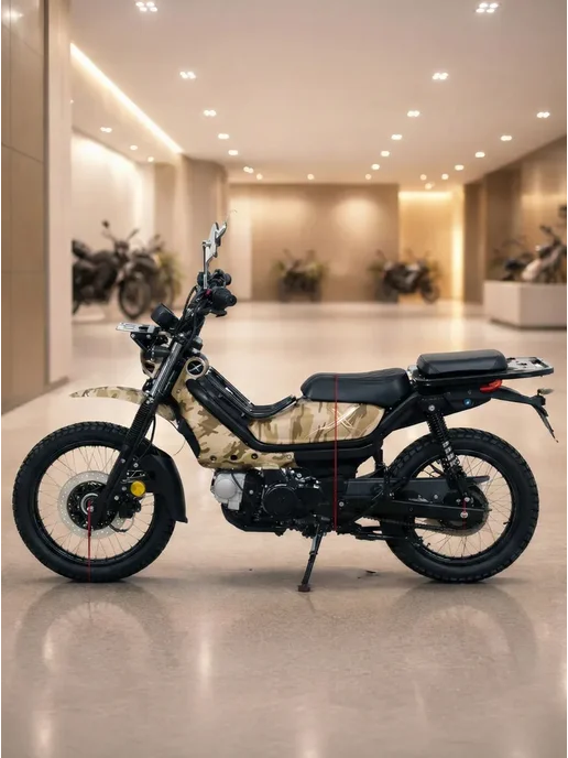 ТЕХНОМОТОРФ Мопед XTRAIL 110 см3 (49,9 см3) (песочный камуфляж), бежевый, фото 3