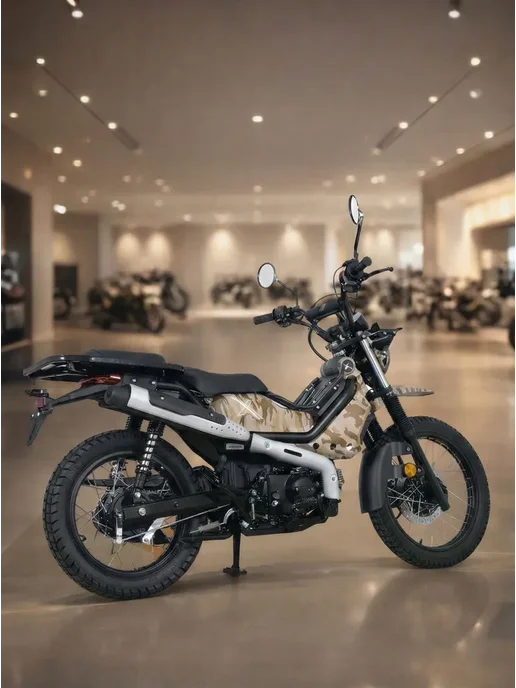 ТЕХНОМОТОРФ Мопед XTRAIL 110 см3 (49,9 см3) (песочный камуфляж), бежевый, фото 5