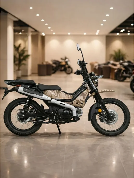 ТЕХНОМОТОРФ Мопед XTRAIL 110 см3 (49,9 см3) (песочный камуфляж), бежевый, фото 7