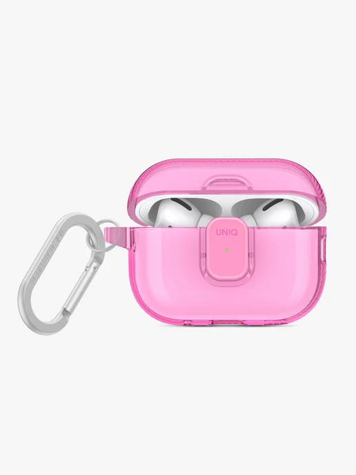 UNIQ Чехол для Airpods Pro 2 силиконовый с замком Glase PRO, розовый
