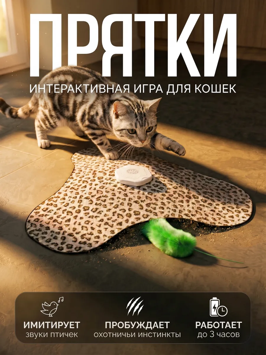 Интерактивная игрушка для кошек дразнилка "Прятки"
