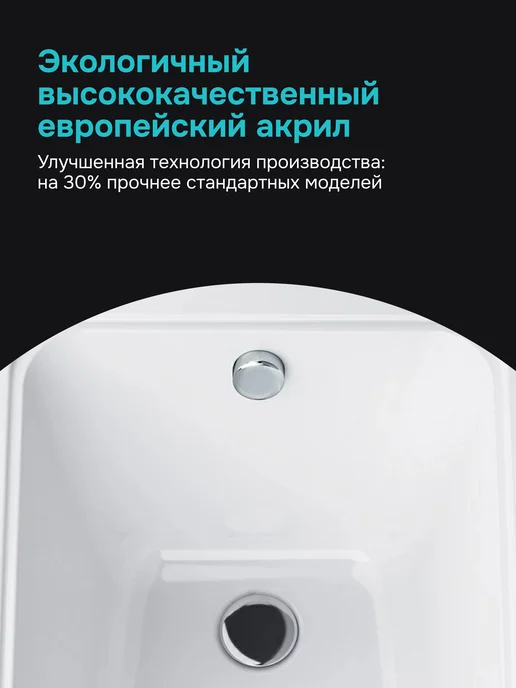 AM.PM Ванна акриловая с каркасом и слив-переливом Hit 170x70, 150x70, фото 4