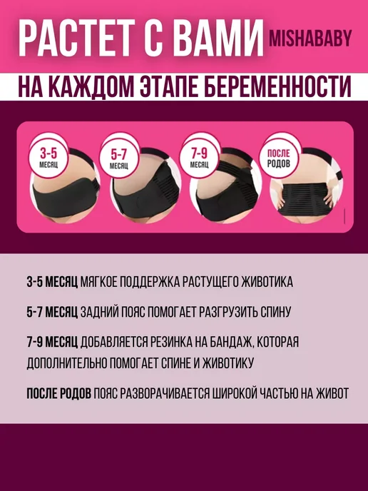 Misha Baby Бандаж для беременных до и послеродовой универсальный 4 в 1, вариант, фото 2