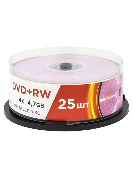 Mirex Диск DVD+RW в пластиковой банке 10 штук, перезаписываемый, 25 шт, фото 2