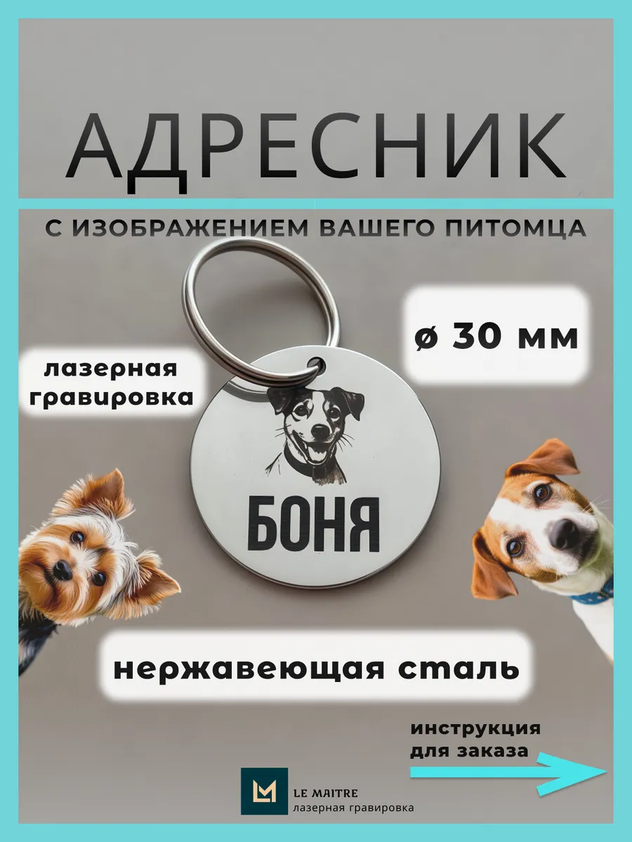 Адресник для собаки с гравировкой