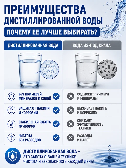 Вода дистиллированная Дистиллированная вода 5 л, набор из 2 бутылок, 5 л, фото 5