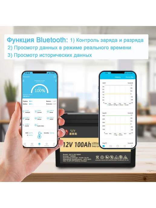 SJY Аккумулятор LiFePO4 емкостью 3,2 В 100 АЧ с BMS, Аккумуляторная Батарейка 48 В, фото 2
