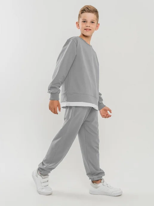 NgocAnh Fashion Подростковый спортивный костюм, серый, фото 4