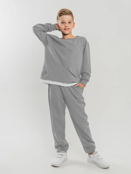 NgocAnh Fashion Подростковый спортивный костюм, серый, фото 6
