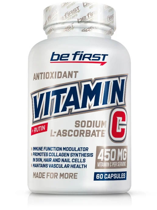 Be First Витамин C Vitamin C + Rutin 60 капсул, 60 мл, фото 4