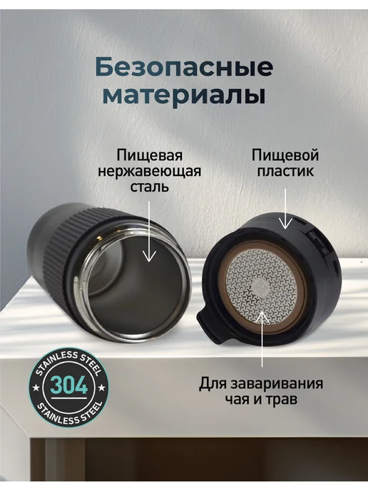 Термокружка 380 мл мужская для кофе, 380 мл, фото 4