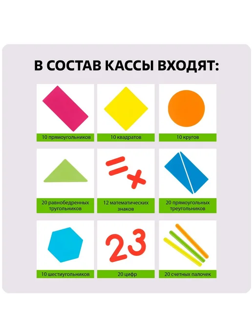 Счетный материал набор для первоклассника школьный, синий, фото 2