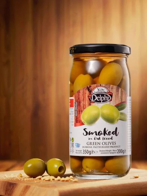 Delphi Food Оливки с косточкой копченые на дубовых опильках 350 г, 350 г, фото 5