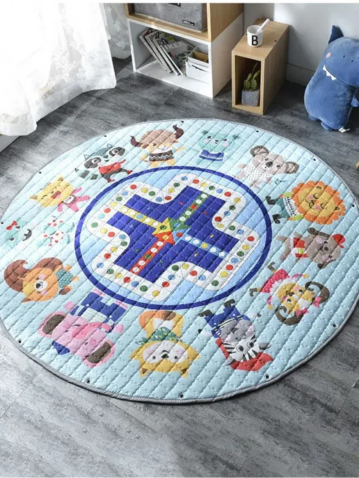 Коврик Детский, голубой