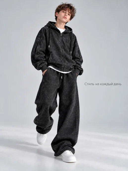Kids.fly Костюм спортивный подростковый, серый, фото 7