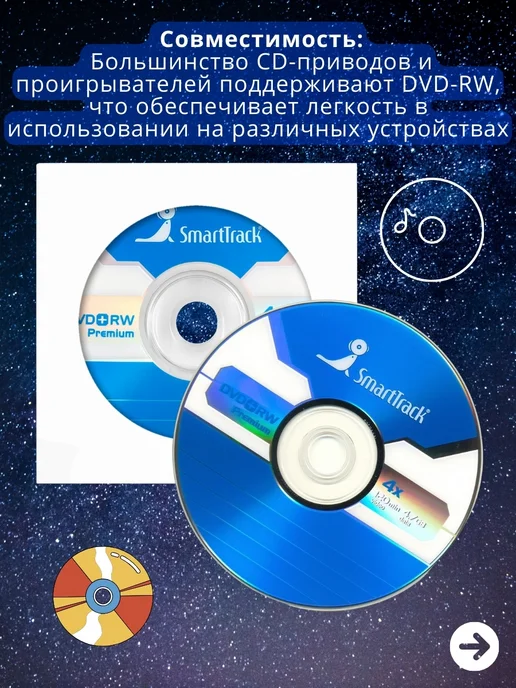 Smart Track Диск DVD+RW в конверте (3 шт.), 10 шт, фото 2