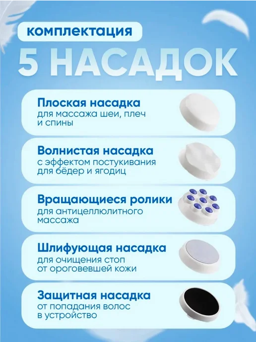Массажер для тела антицеллюлитный электрический, голубой, фото 4